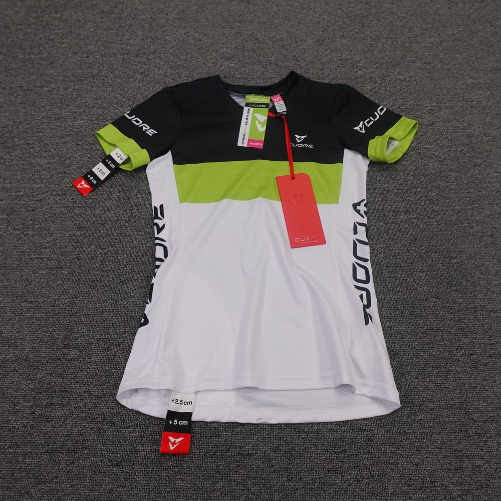 Cuore Shirt Womens XXS White Green Trail Cycling Short Sleeve Jersey Athletic